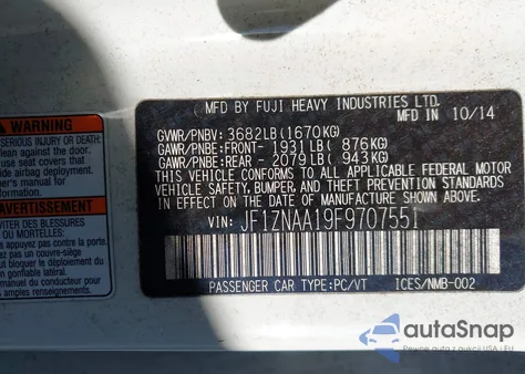 2015 Scion Fr-S z USA, uszkodzony, nr VIN JF1ZNAA19F9707551